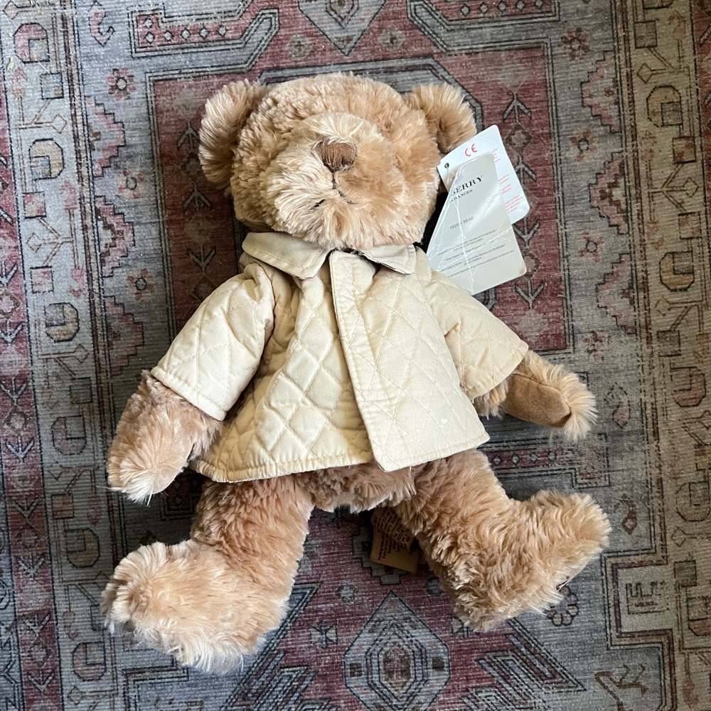 Burberry teddy bear plush with quilted jacket from fragrances 2008 new with tags